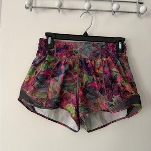 lululemon athletica Multicolor Running Shorts — Pink, Green & Purple
